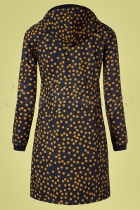 Danefae - Line Softshell jas met polkadots in marineblauw en amber 6