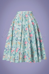 Bunny - 50s Sakura Swing Skirt in Mint Blue 6