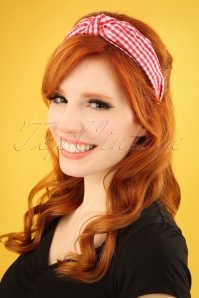 Darling Divine -  50s Gingham Head Band in Red and White