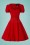 Collectif Clothing 27421 Paisley Plain Swing Dress in Red 20180814 007W