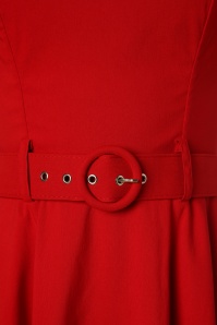 Collectif Clothing - Paisley Swing Dress Années 50 en Rouge 6