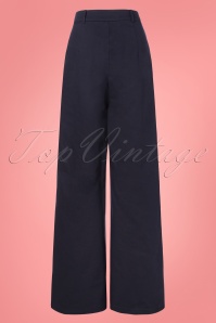 Collectif Clothing - 40s Sophia Trousers in Navy 3