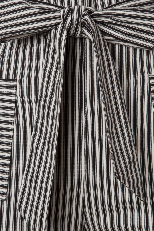 Collectif Clothing - Bella Striped Trousers Années 40 en Noir et Blanc 4