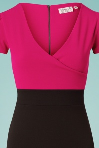 Vintage Chic for Topvintage - 50s Kristy Pencil Dress in Black and Magenta 4