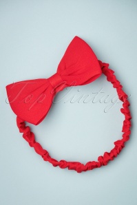Banned Retro -  50s Dionne Bow Head Band in Lipstick Red 5