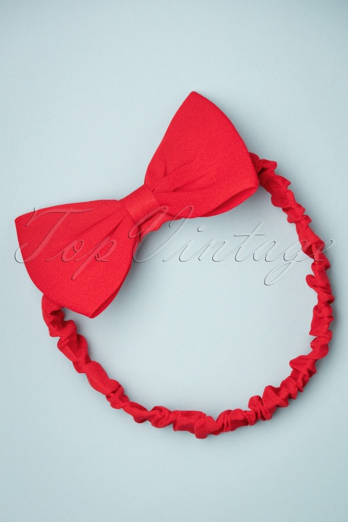 Banned Retro - Dionne Bow Head Band in Lippenstiftrot 5