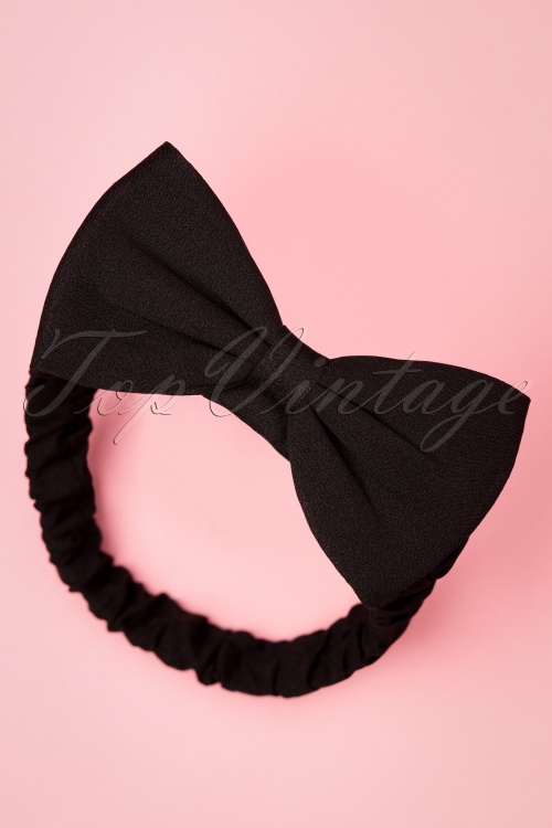 Banned Retro 26819 Headband Bow Black 20190207 006W