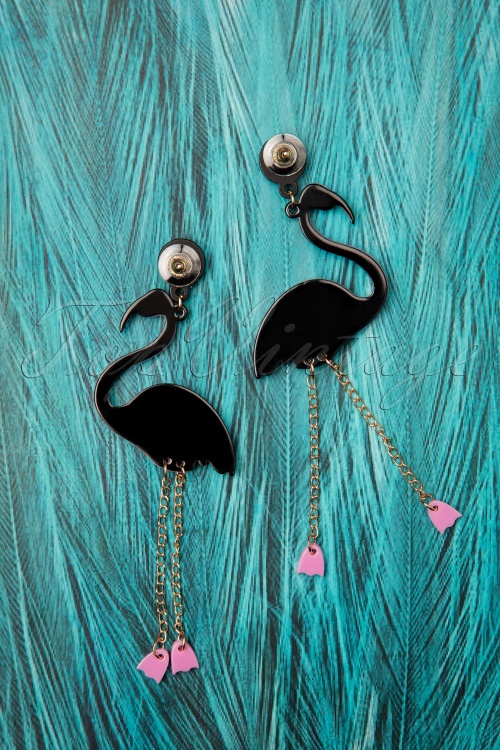 Love ur Look - Flirty Flamingo Earrings Années 60 en Rose 4