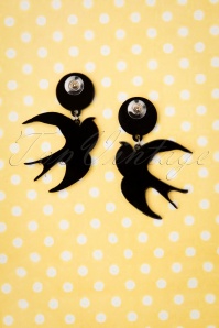 Love ur Look - 60s Swallow Earrings in Black 3
