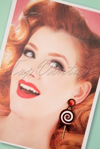 Love ur Look - Lollipop Earrings Années 60 en Rouge 2