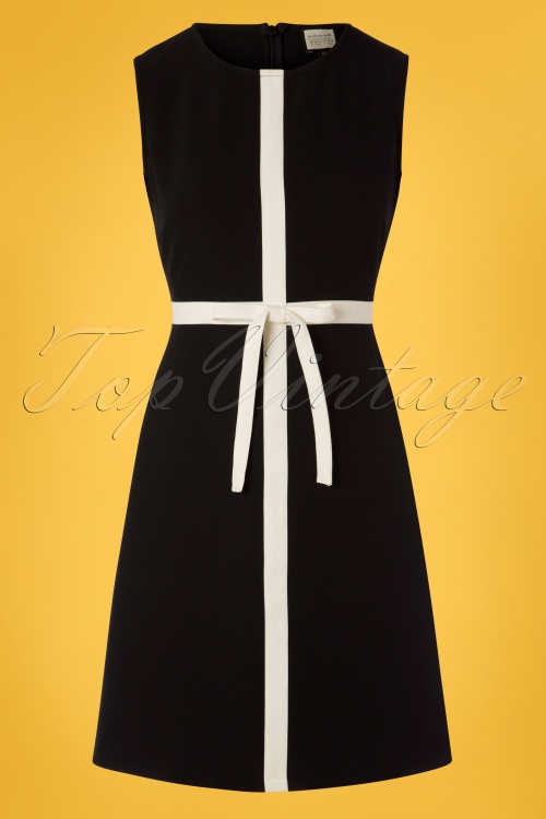 Mademoiselle YéYé - 60s Turn Up The Volume Dress in Black 2
