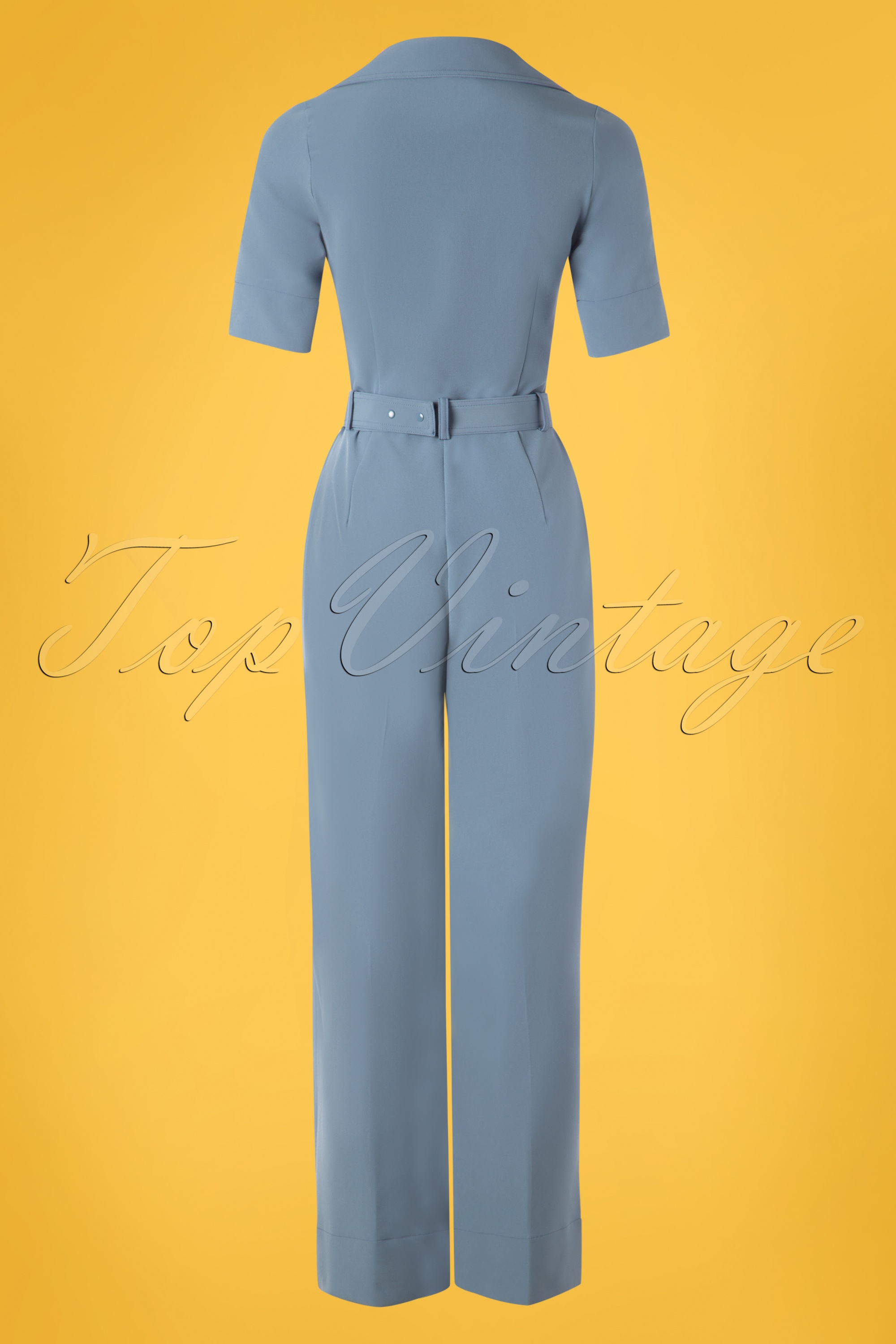 Mademoiselle YéYé - Vintage baby-jumpsuit in steenblauw 6