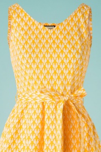 Mademoiselle YéYé - 60s Sing Me A Song Cockatoo Dress in Yellow 3