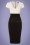 Vintage Chic for Topvintage - Kristy Pencil-jurk in zwart en crème 2