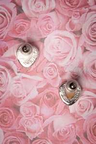 Darling Divine - 50s Love Me Stud Earrings in Silver and White 3