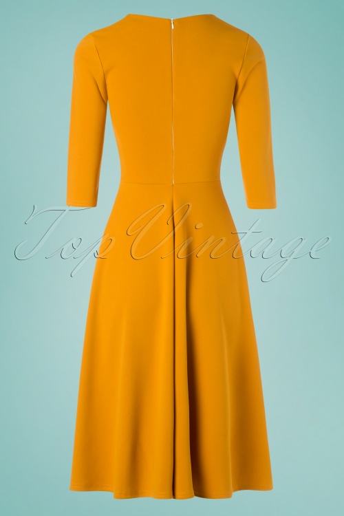 Vintage Chic for Topvintage - 50s Ruby Swing Dress in Gold Yellow 5
