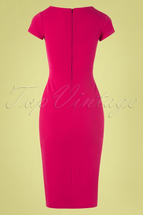 Vintage Chic for Topvintage - 50s Crystal Pencil Dress in Magenta 5
