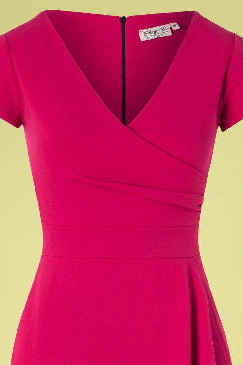 Vintage Chic for Topvintage - 50s Crystal Pencil Dress in Magenta 3