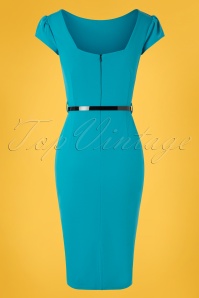 Vintage Chic for Topvintage - Tina Pencil Dress Années 50 en Bleu 3