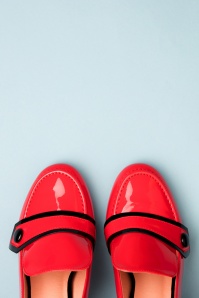 Banned Retro - 60s Habana Patent Pumps in Red 2