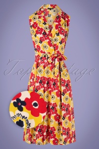 Pretty Vacant - 50s Poppy Dream Wrap Dress in Yellow