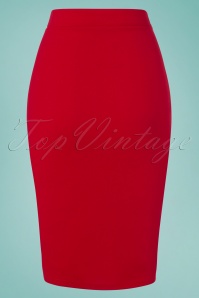 Vintage Chic for Topvintage - 50s Ginny Pencil Skirt Années 50 en Rouge Vif 4
