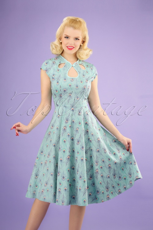 Dancing Days by Banned Peacock Feather Swing Dress 102 39 24310 20180605 1W