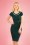 Steady Clothing - 50s Eleanor Wiggle Dress in Hunter Green