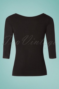 Topvintage Boutique Collection - 50s Janice Top in Black 4