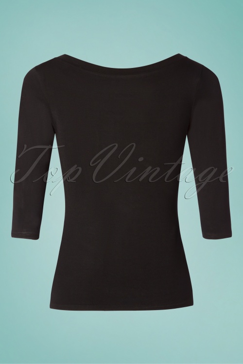 Topvintage Boutique Collection - 50s Janice Top in Black 4