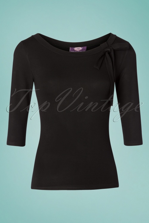 Topvintage Boutique Collection - 50s Janice Top in Black 2