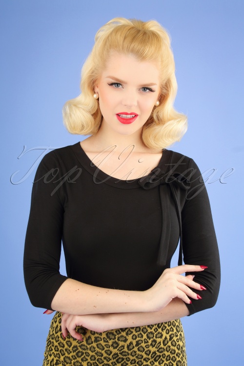 Topvintage Boutique Collection - Janice Top in Schwarz
