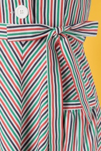 Very Cherry - Mimi Stripes Revers Dress Années 40 en Multi 5