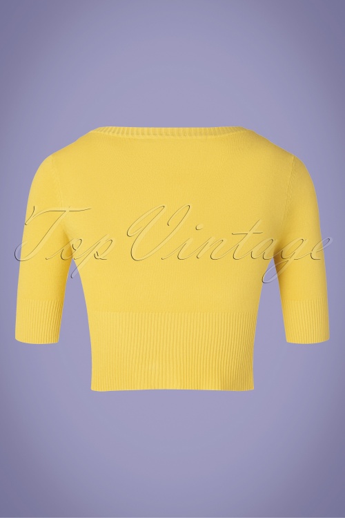 Banned Retro - 50s Overload Cardigan in Yellow 3
