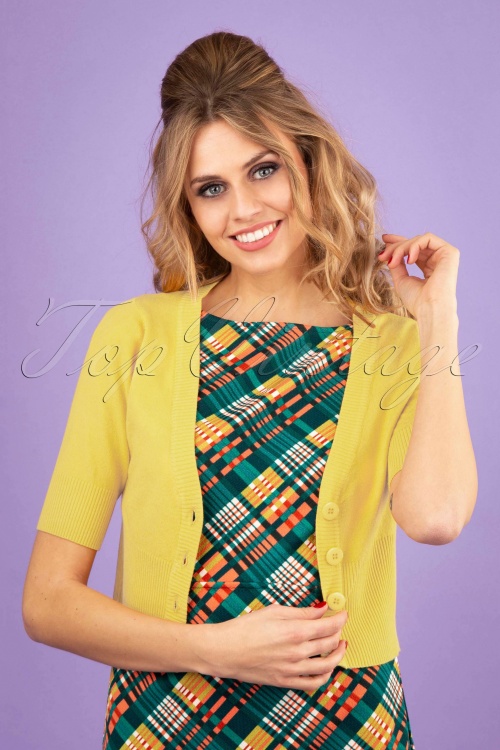 Banned Retro - 50s Overload Cardigan in Yellow