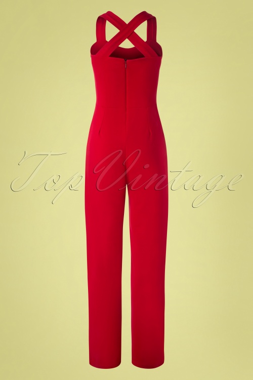 Vintage Chic for Topvintage - Audrina Jumpsuit in lippenstiftrood 3