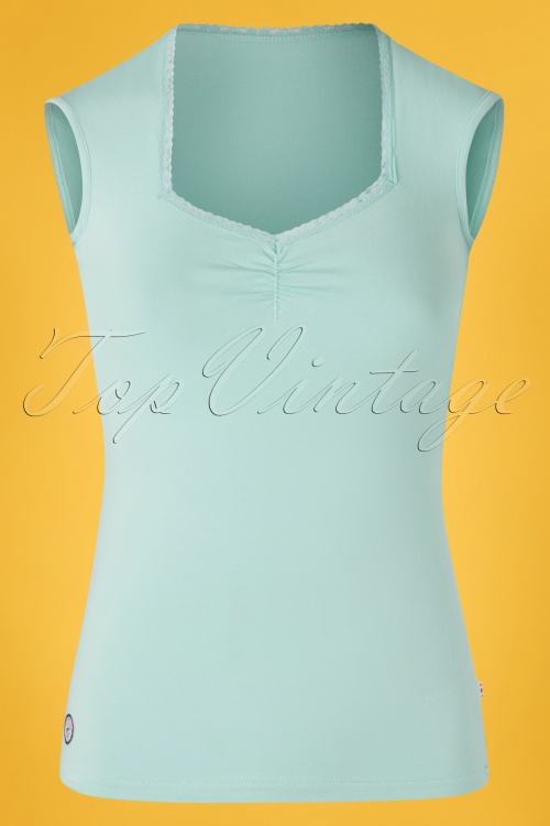 Blutsgeschwister - Logo Romance-top in mintblauwe rivier