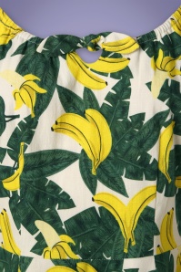 Collectif Clothing - 50s Lorena Tropical Banana Swing Dress in Cream 7