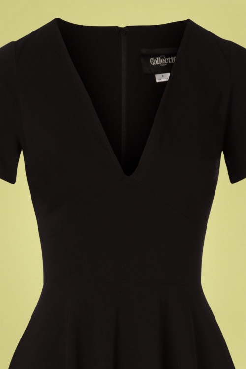 Collectif Clothing - Norah Swing Dress Années 50 en Noir 4