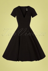 Collectif Clothing - Norah Swing Dress Années 50 en Noir 3