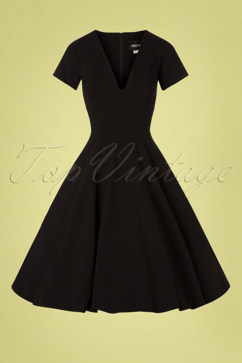 Collectif Clothing - 50s Norah Swing Dress in Black 3