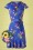 Yumi - 60s Fay Frill Hem Bouquet Dress in Lavender Blue 2