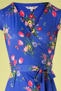 Yumi - Fay Blumenstraußkleid mit Rüschensaum in Lavendelblau 4