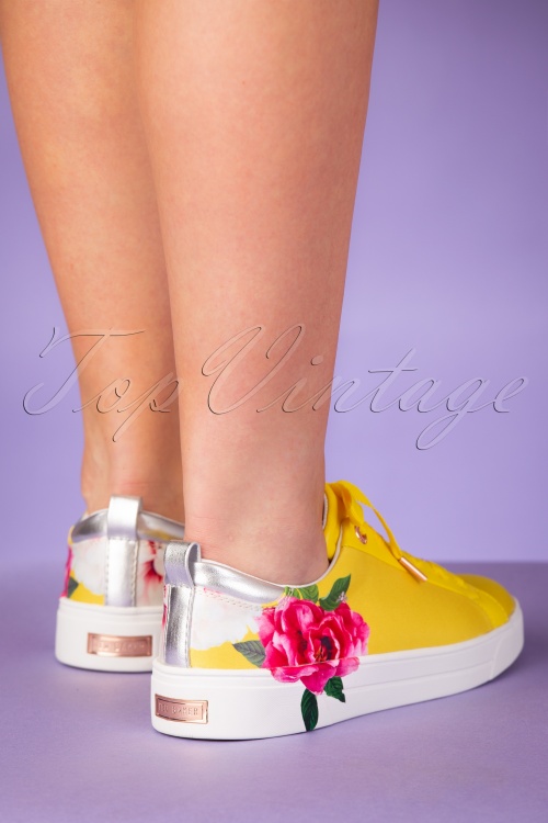 Ted Baker - 50s Rialy Rose Sneakers in Magnificent Yellow 4