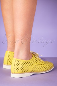 Rollie - 60s Derby Punch Shoes in Sunshine Yellow 4