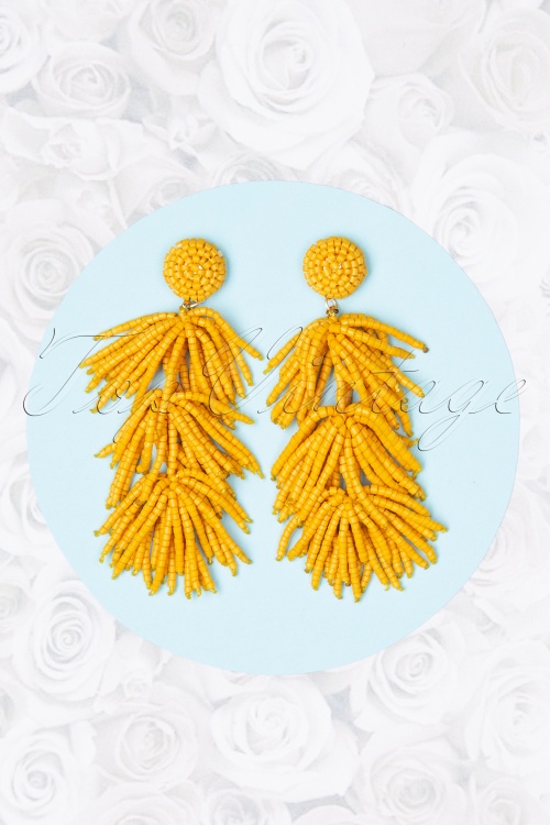 Day&Eve by Go Dutch Label - 70s Sunshine Earrings in Honey Yellow