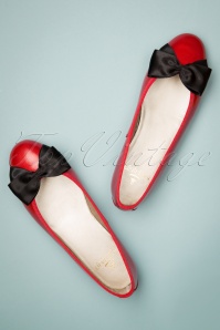  - 50s Menina Bow Flats in Red 4
