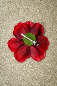 Lady Luck's Boutique - 50s Lovely Anemone Hair Clip in Red 3