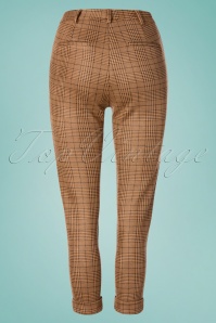 Louche - 60s Jaylo Prep Check Trousers in Taupe 3