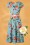 Vintage Chic for Topvintage - Maartje Swing-Kleid mit Blumenmuster in Blau 2